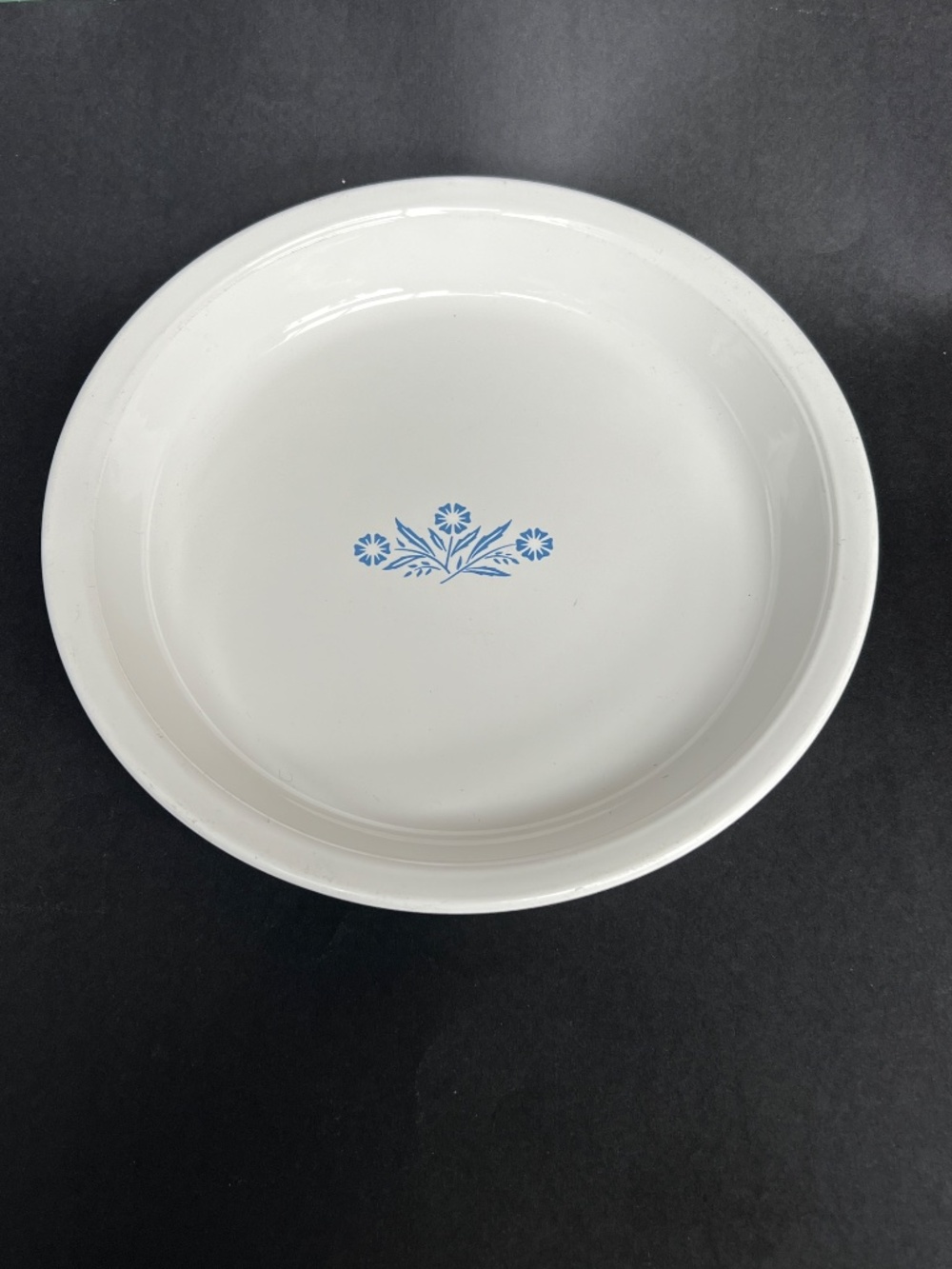 Vintage Corning Ware Blue Cornflower Round Pie Plate 10" Across Top Canada Made